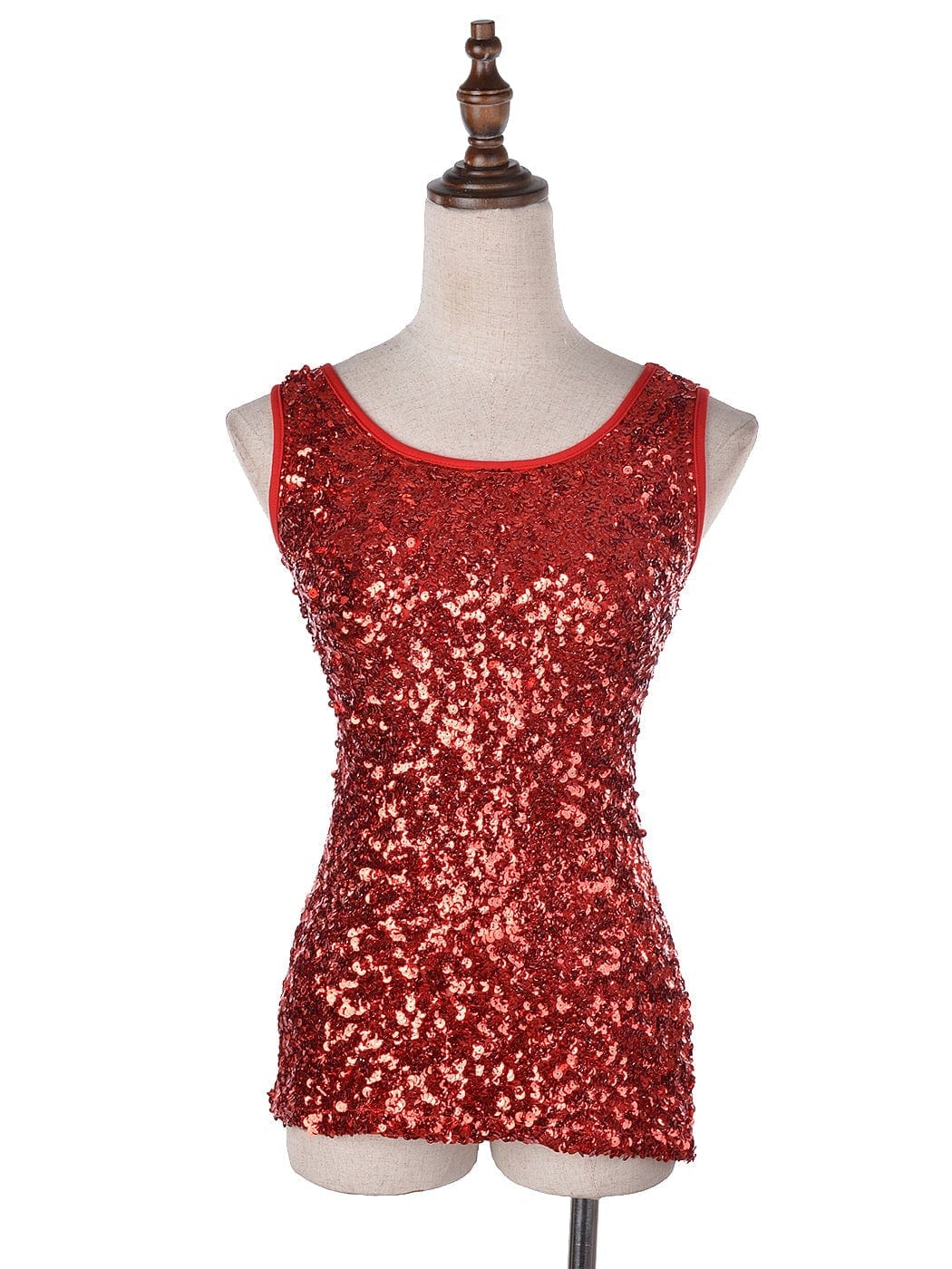 Blusa sin mangas con destellos y brillo