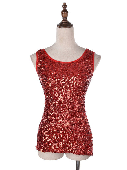 Blusa sin mangas con destellos y brillo