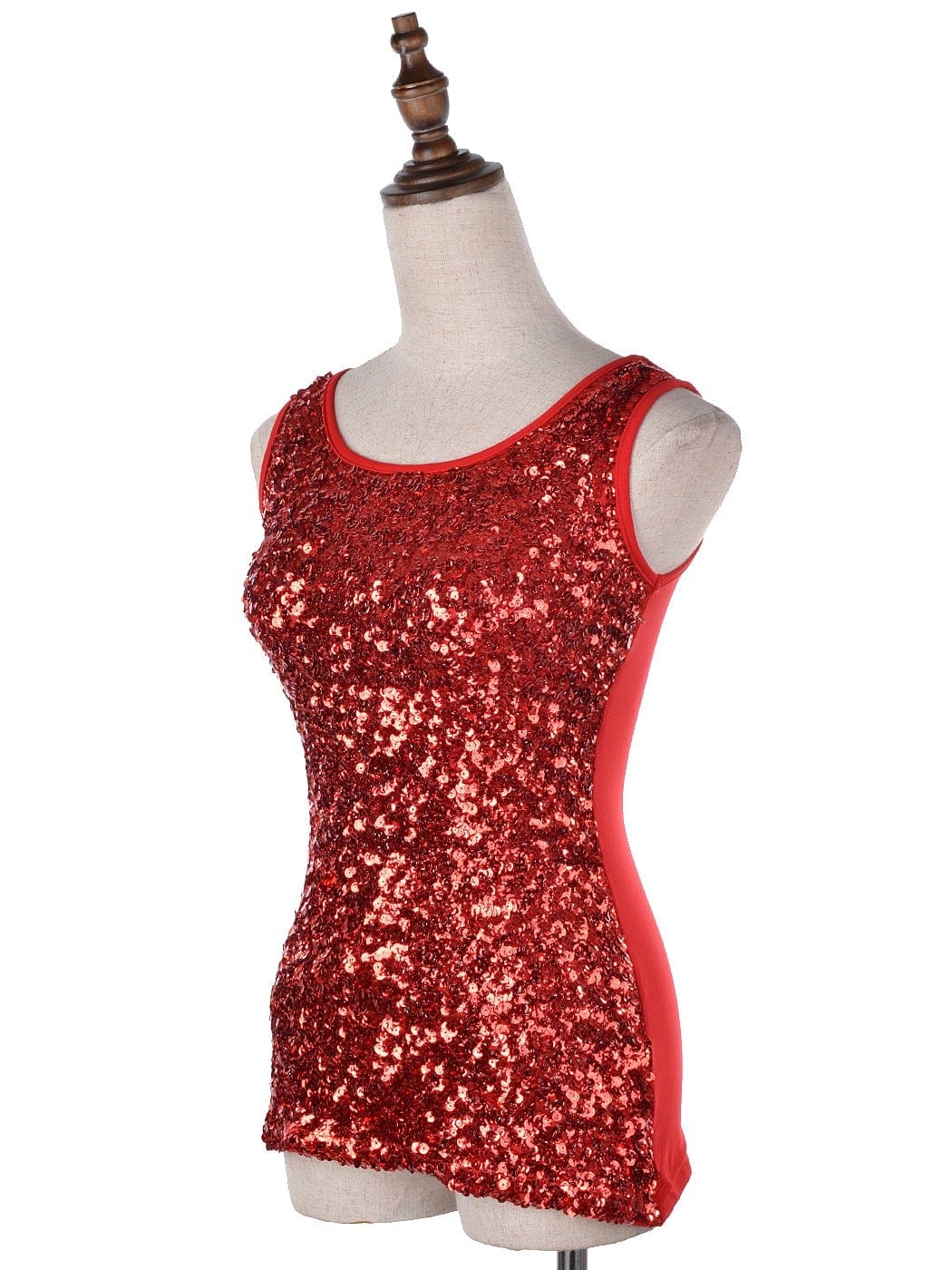 Blusa sin mangas con destellos y brillo