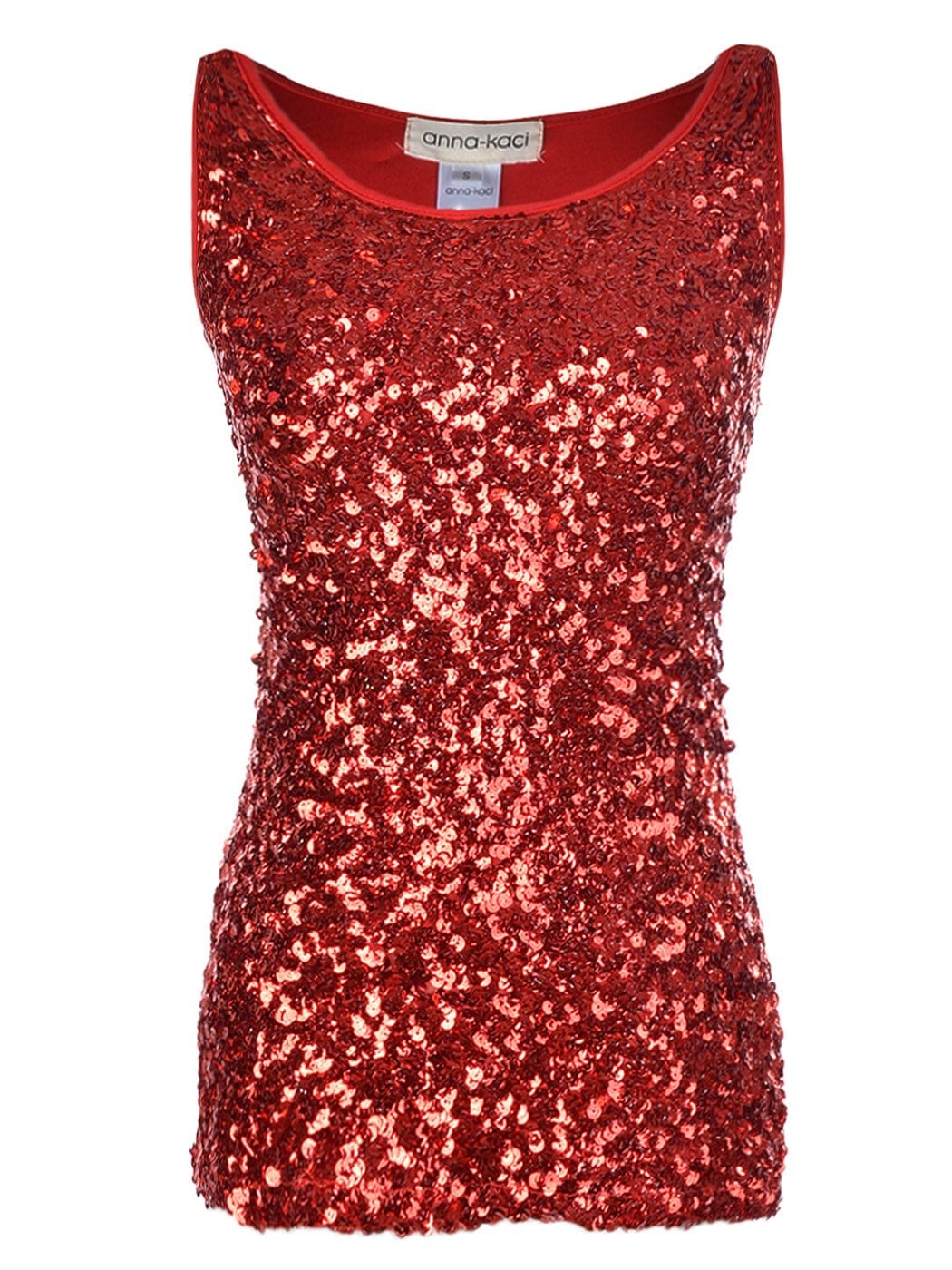 Blusa sin mangas con destellos y brillo