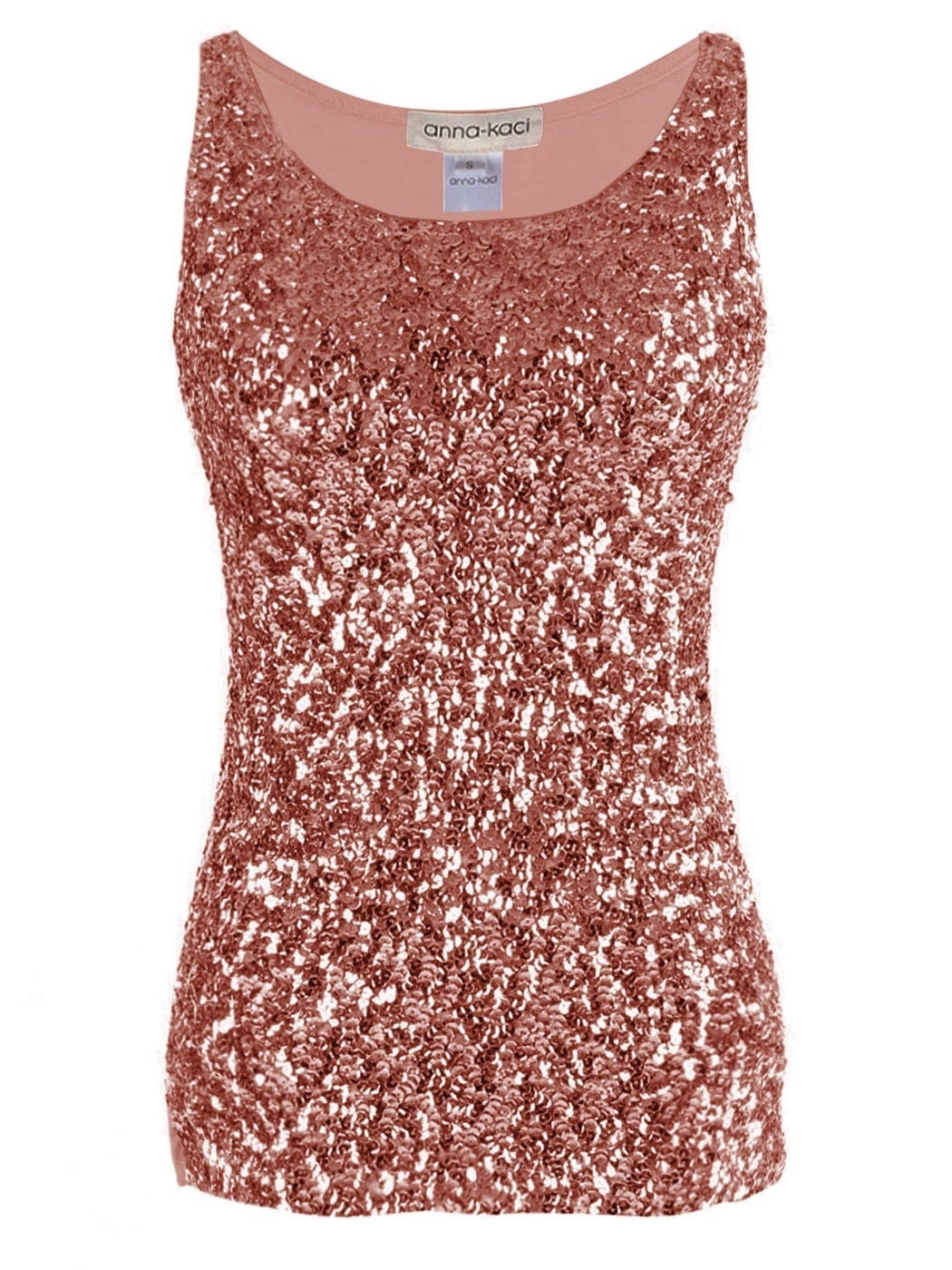 Blusa sin mangas con destellos y brillo
