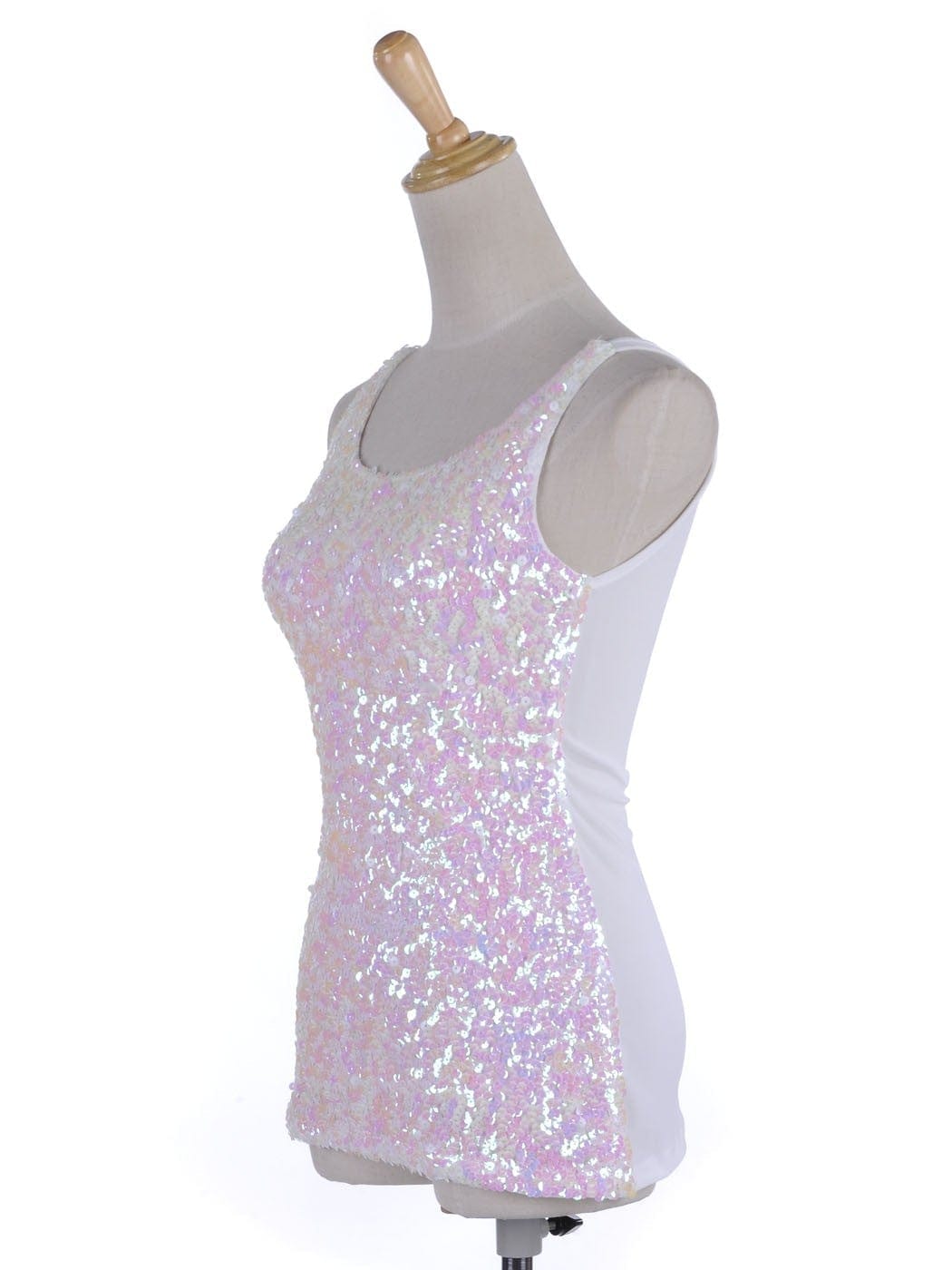 Blusa sin mangas con destellos y brillo