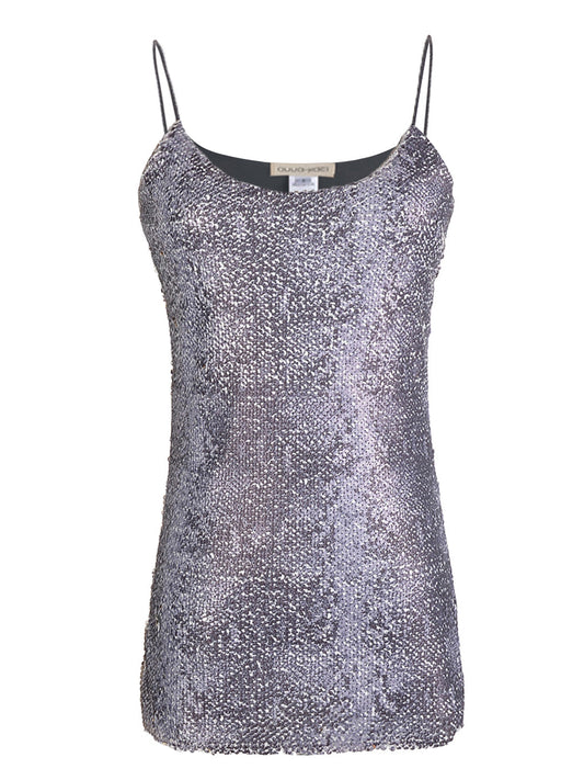 Camisola con estampado de serpiente y lentejuelas mate