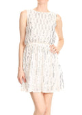 Boatneck Sequin Open Back A-line Dress