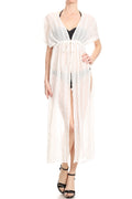 Vestido playero con lazo frontal y aberturas laterales