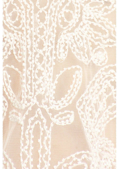 Top de encaje transparente bordado