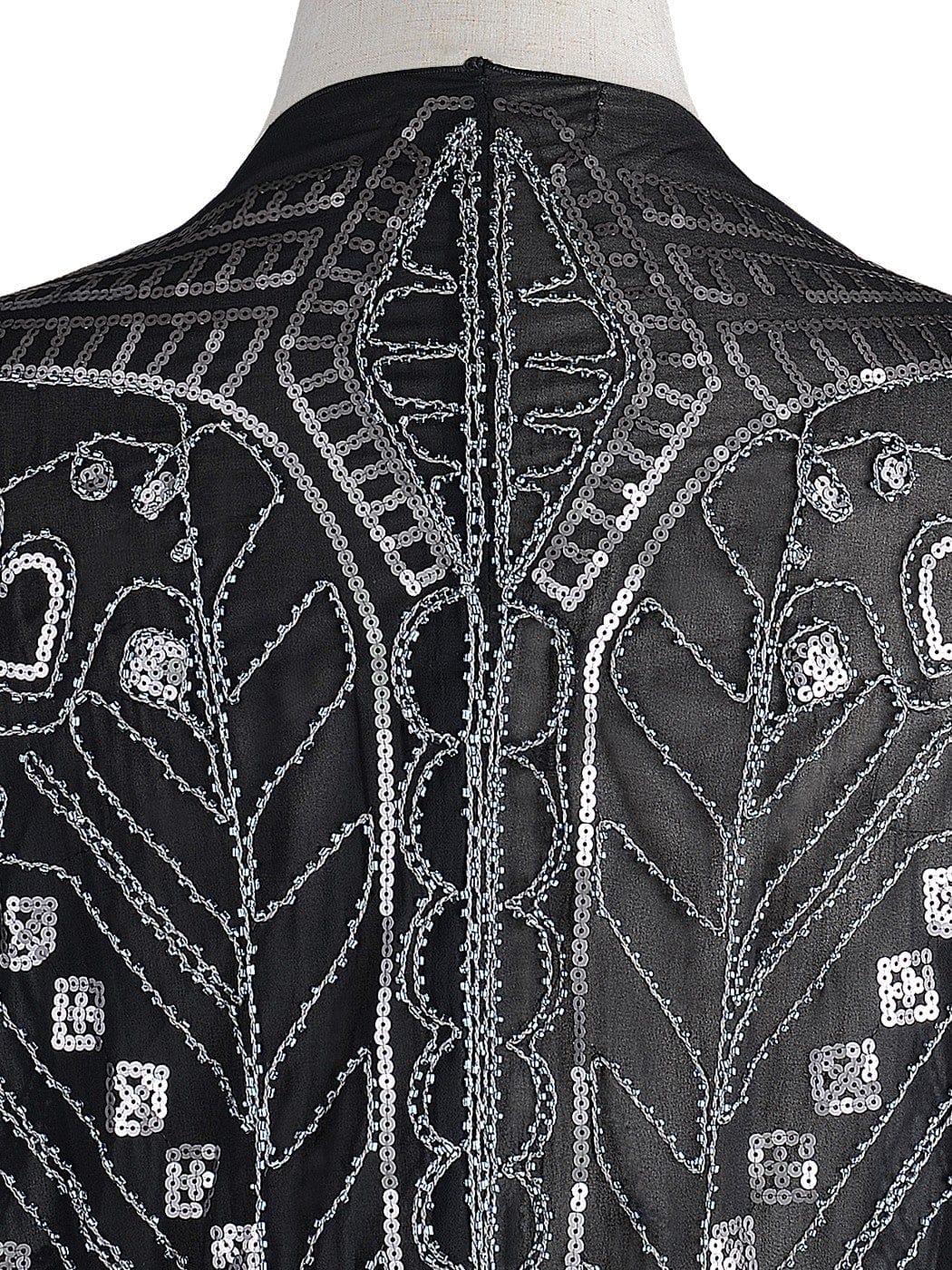 Anna-Kaci Womens Oversize Hand Beaded Fringed Sequin Evening Shawl Wrap