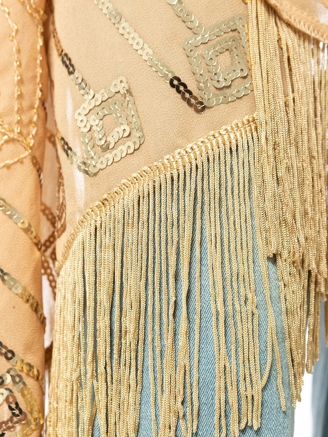 Anna-Kaci Womens Oversize Hand Beaded Fringed Sequin Evening Shawl Wrap