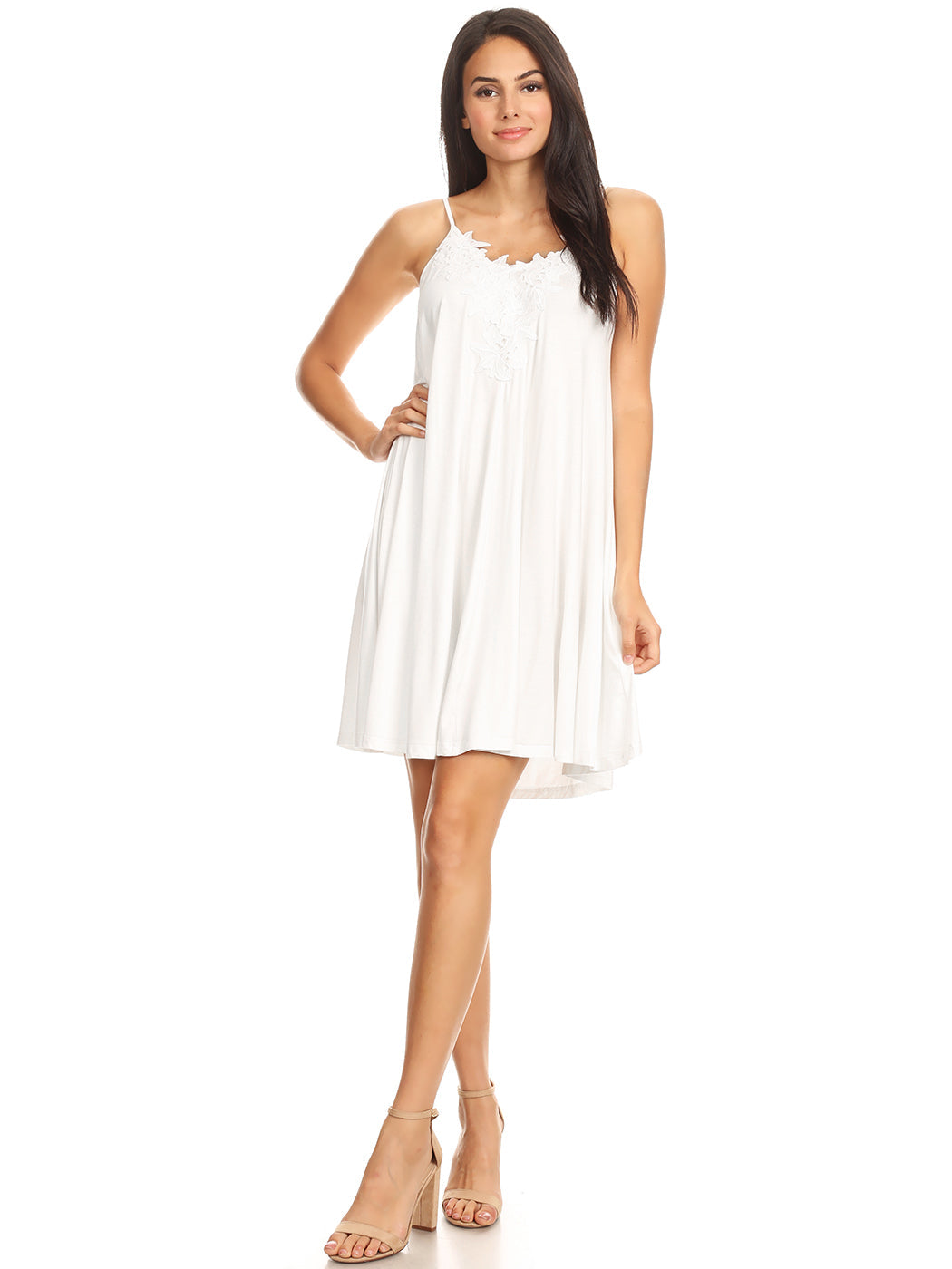 Adjustable Spaghetti Strap Flowy Under Dress