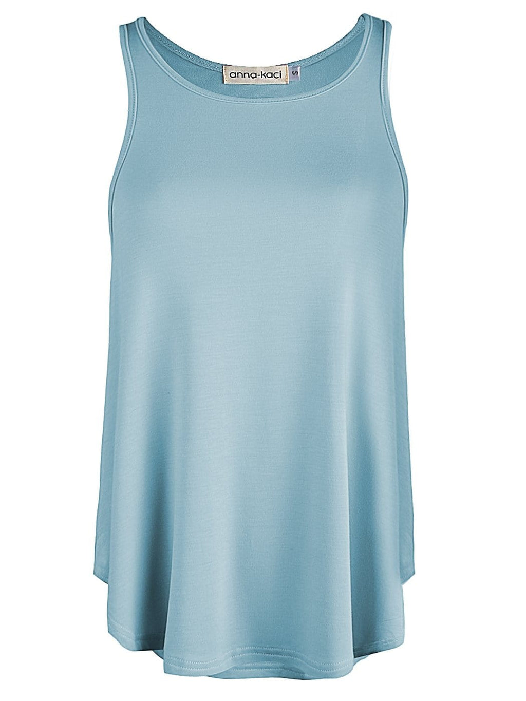 Camiseta sin mangas informal con cuello redondo y espalda cruzada
