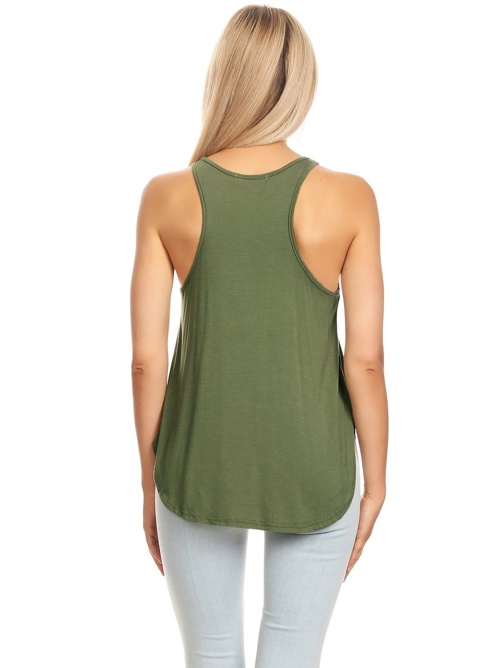 Camiseta sin mangas informal con cuello redondo y espalda cruzada