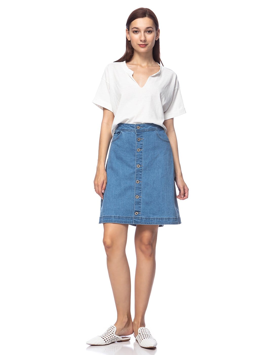Button Up A-line Vintage Skirt