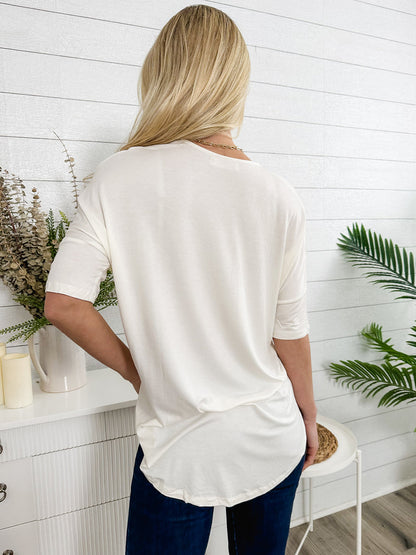 Blusa informal holgada con escote en V y cordones para mujer con mangas cortas estilo dolman