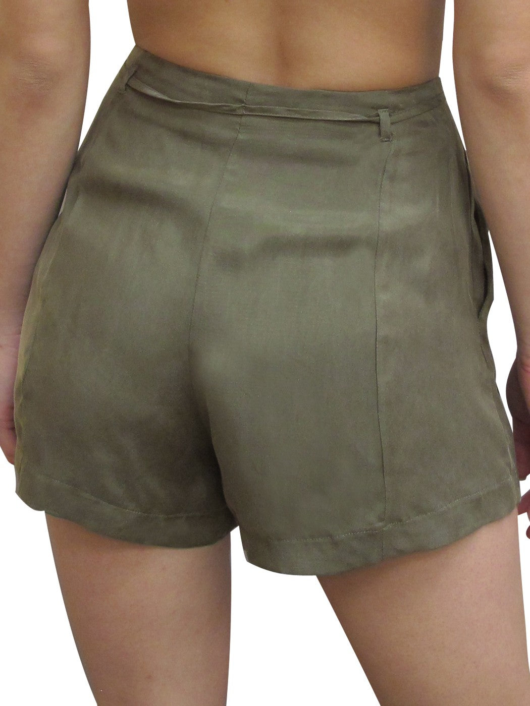 High Waisted Formal Belted Shorts