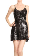 Open Back Sparkle Sequin Mini Dress