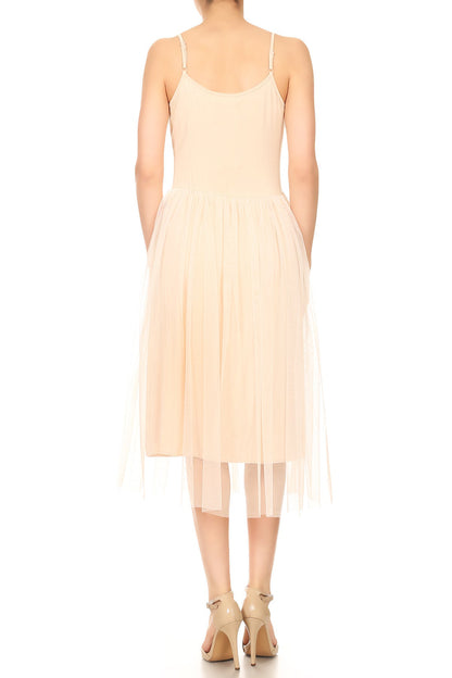 Camisola con tirantes finos y falda de tul para mujer, vestido de bailarina
