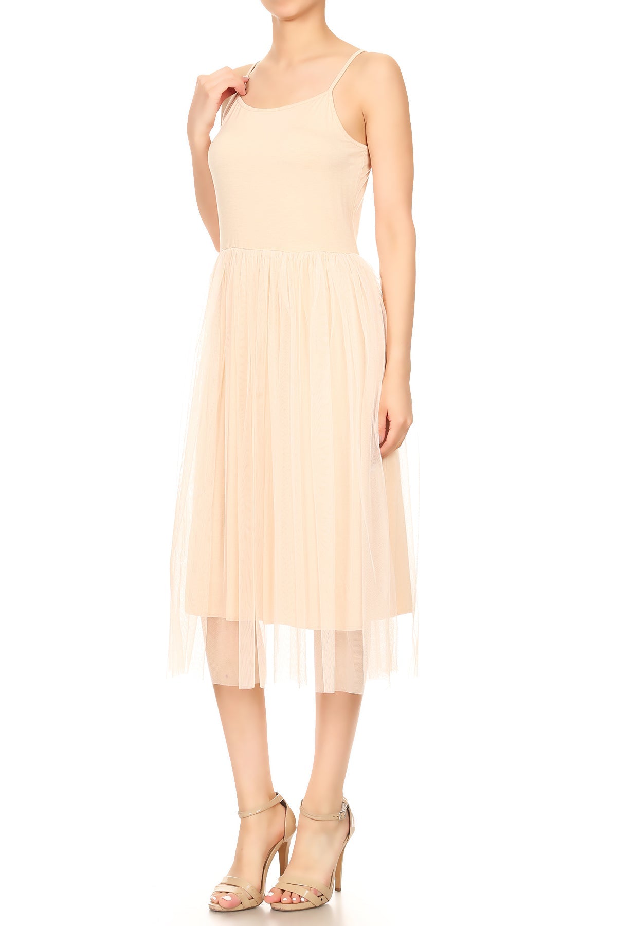 Camisola con tirantes finos y falda de tul para mujer, vestido de bailarina
