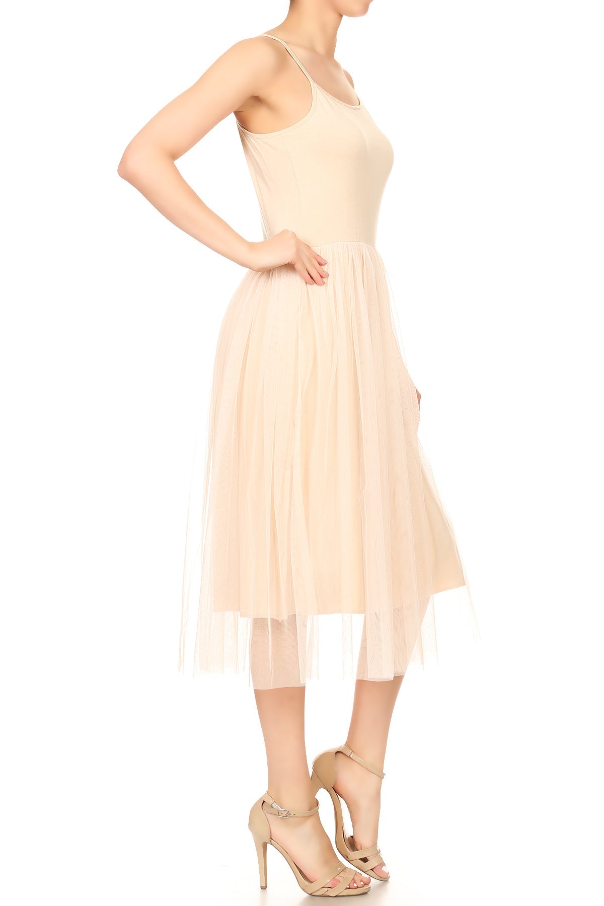 Camisola con tirantes finos y falda de tul para mujer, vestido de bailarina