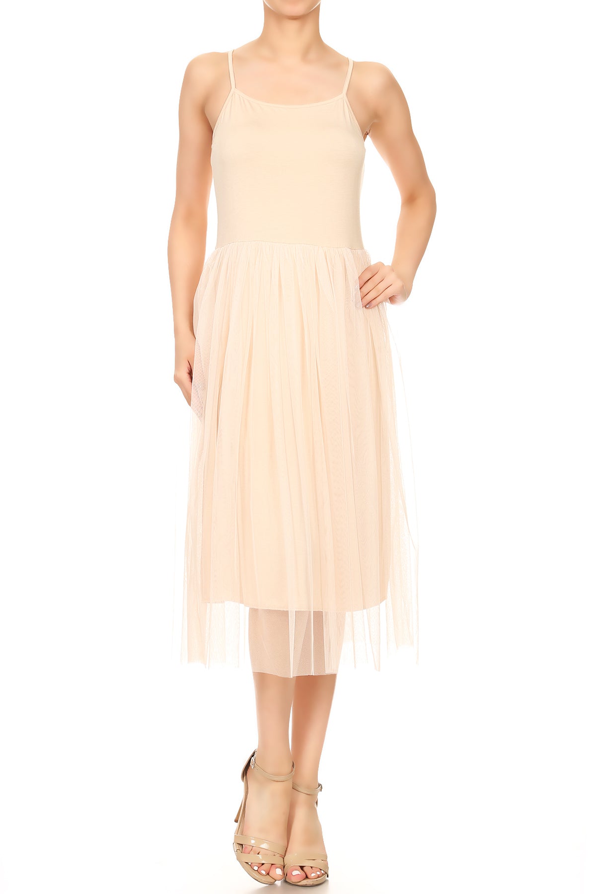 Camisola con tirantes finos y falda de tul para mujer, vestido de bailarina