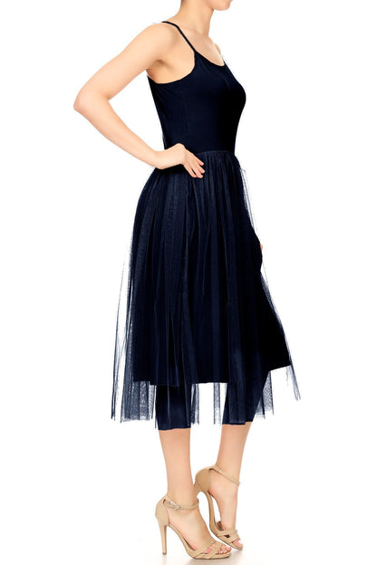 Camisola con tirantes finos y falda de tul para mujer, vestido de bailarina