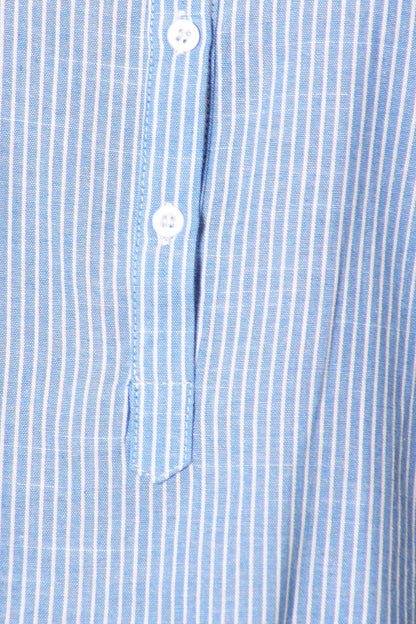 Camisa informal de mujer de tejido Chambray con botones y rayas largas