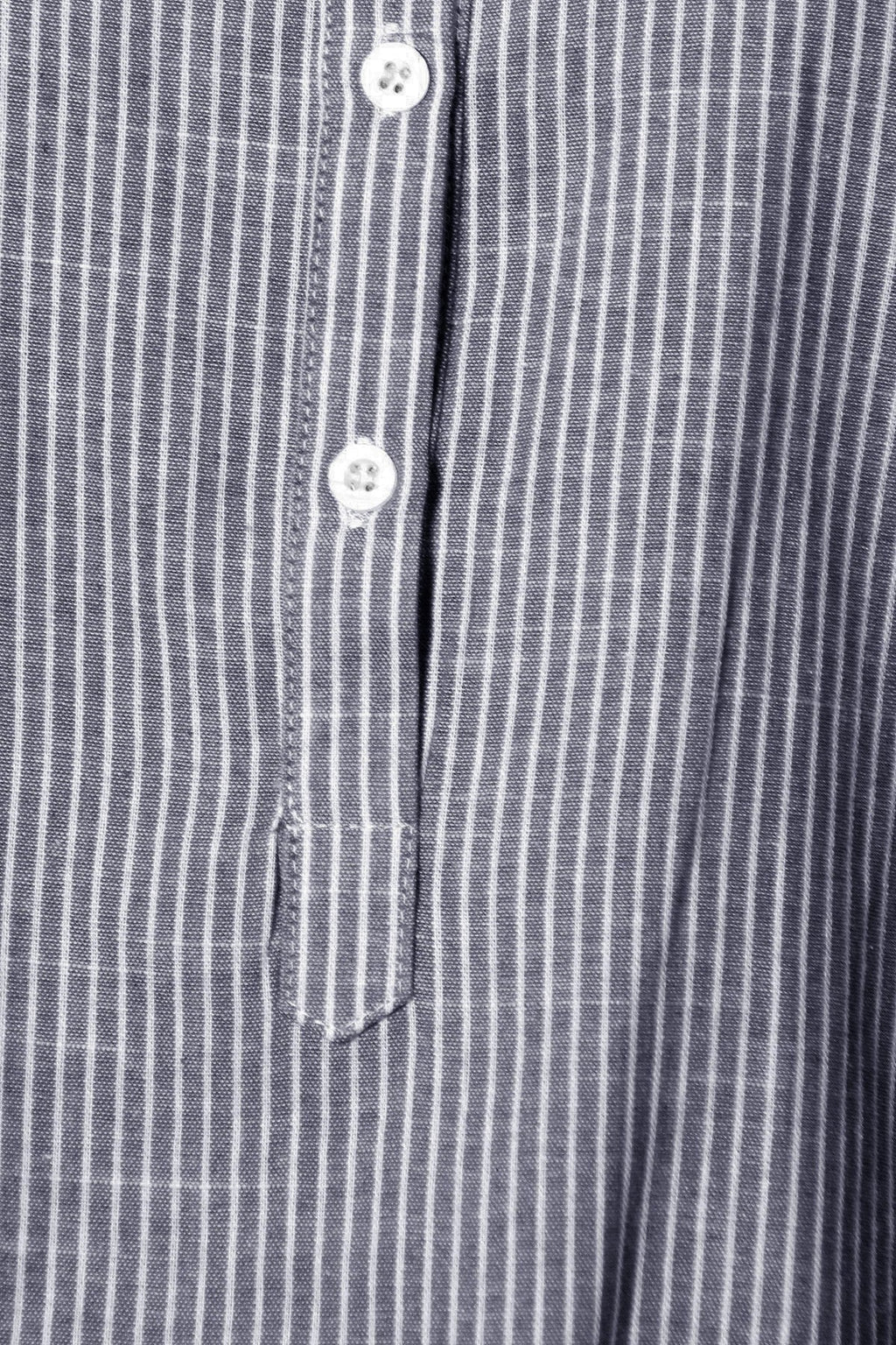 Womens Casual Woven Chambray Half Button up Long Stripe Shirt