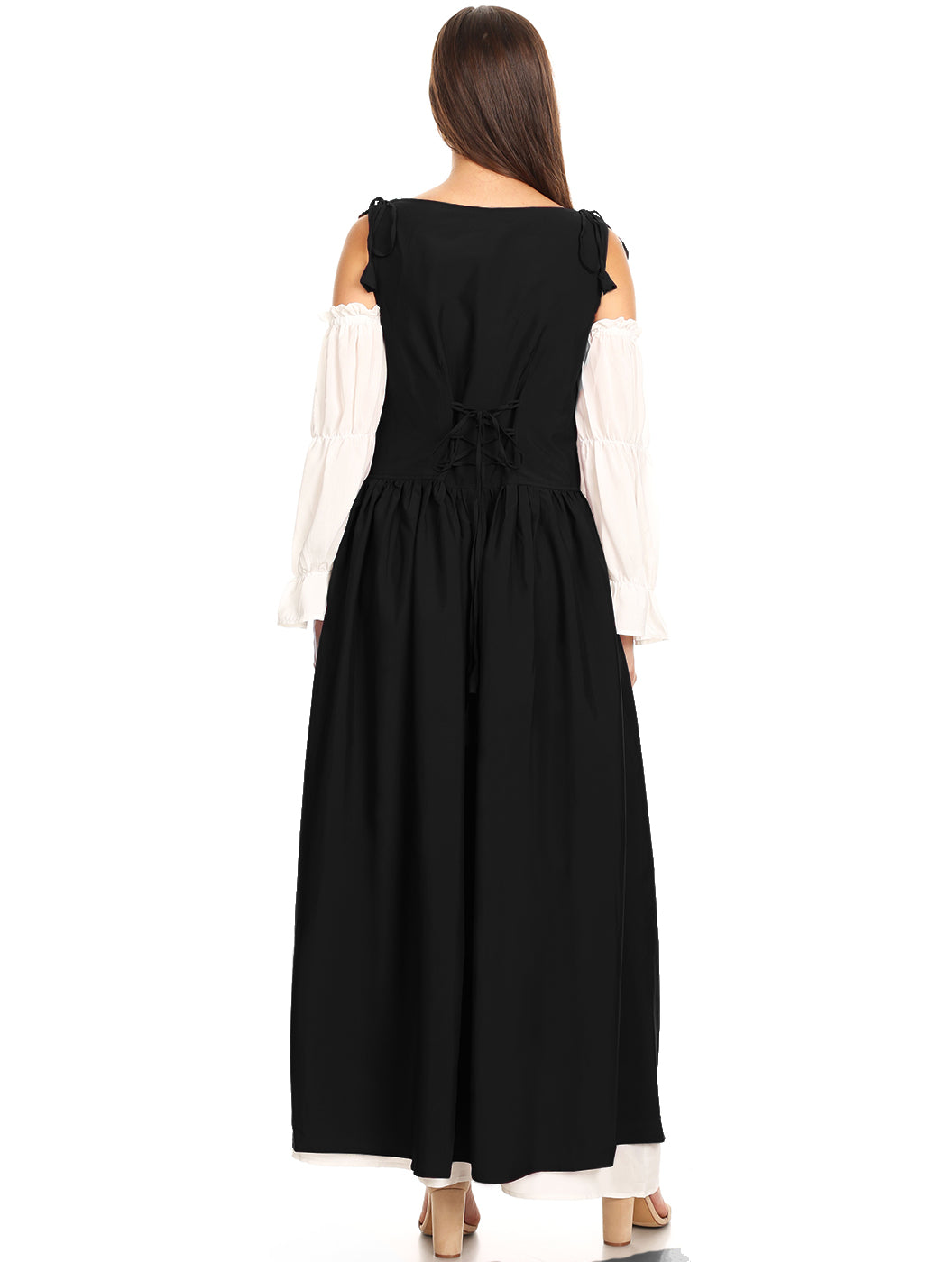 Vestido medieval irlandés con hombros descubiertos para mujer de Anna-Kaci