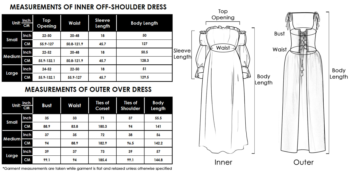 Anna-Kaci Womens Renaissance Overdress Medieval Irish Off Shoulder Dress