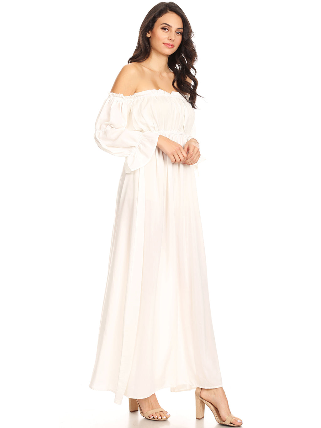 Vestido medieval irlandés con hombros descubiertos para mujer de Anna-Kaci