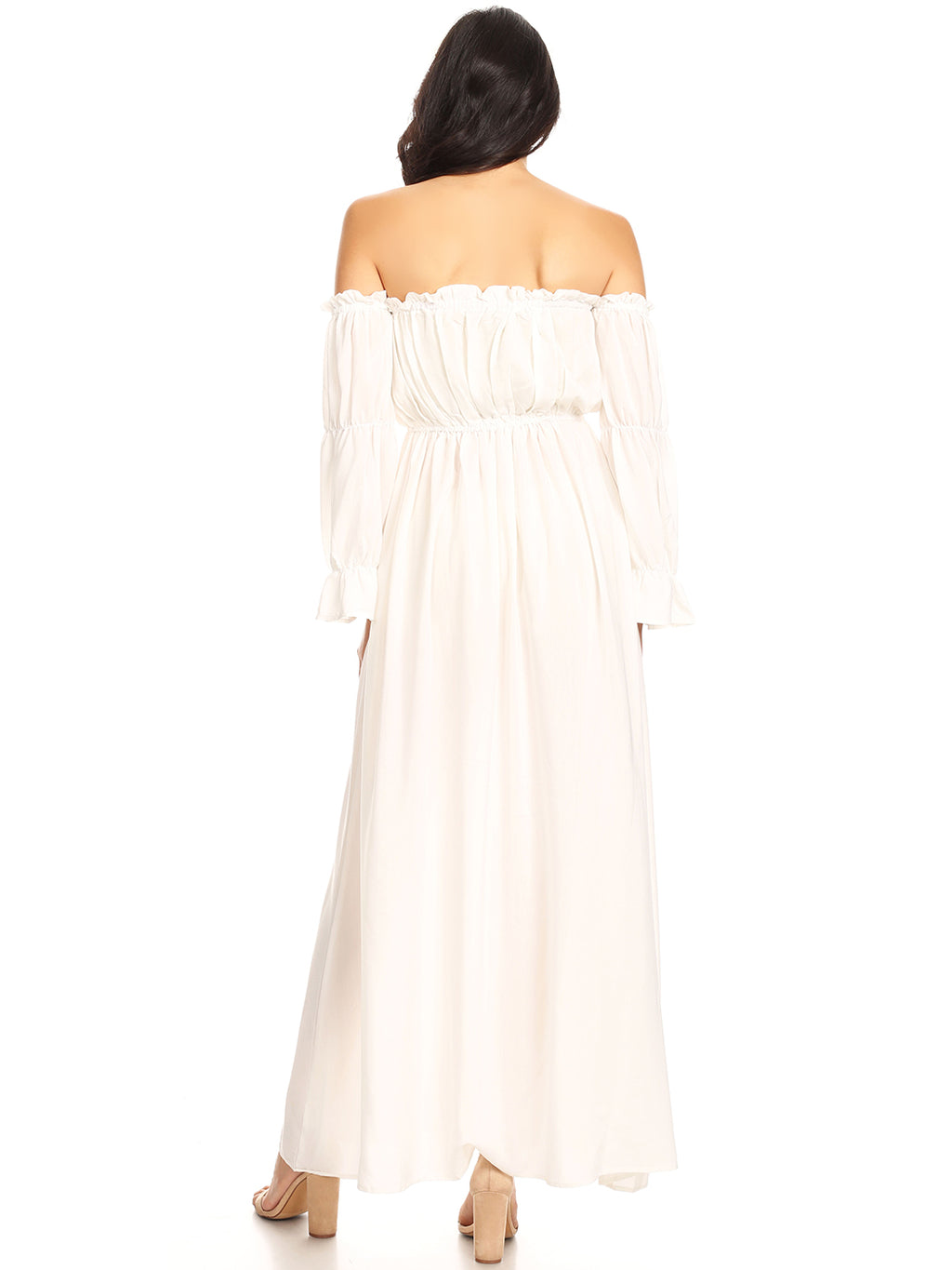 Vestido medieval irlandés con hombros descubiertos para mujer de Anna-Kaci
