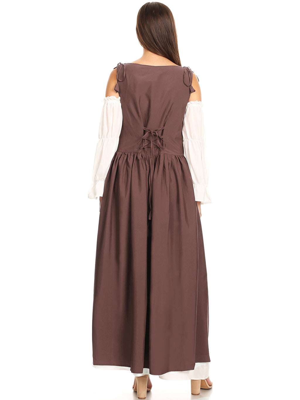 Vestido medieval irlandés con hombros descubiertos para mujer de Anna-Kaci