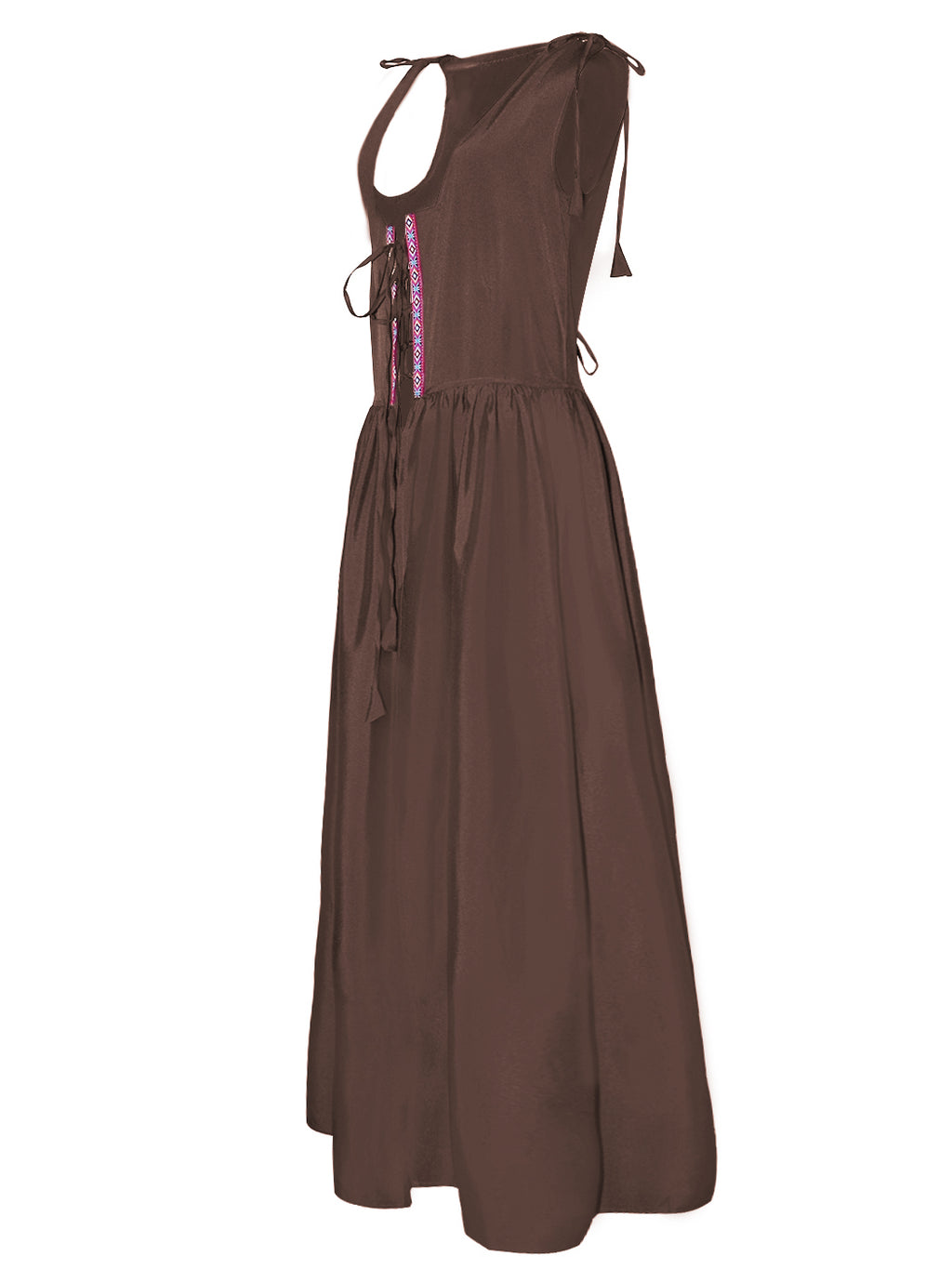 Vestido medieval irlandés con hombros descubiertos para mujer de Anna-Kaci