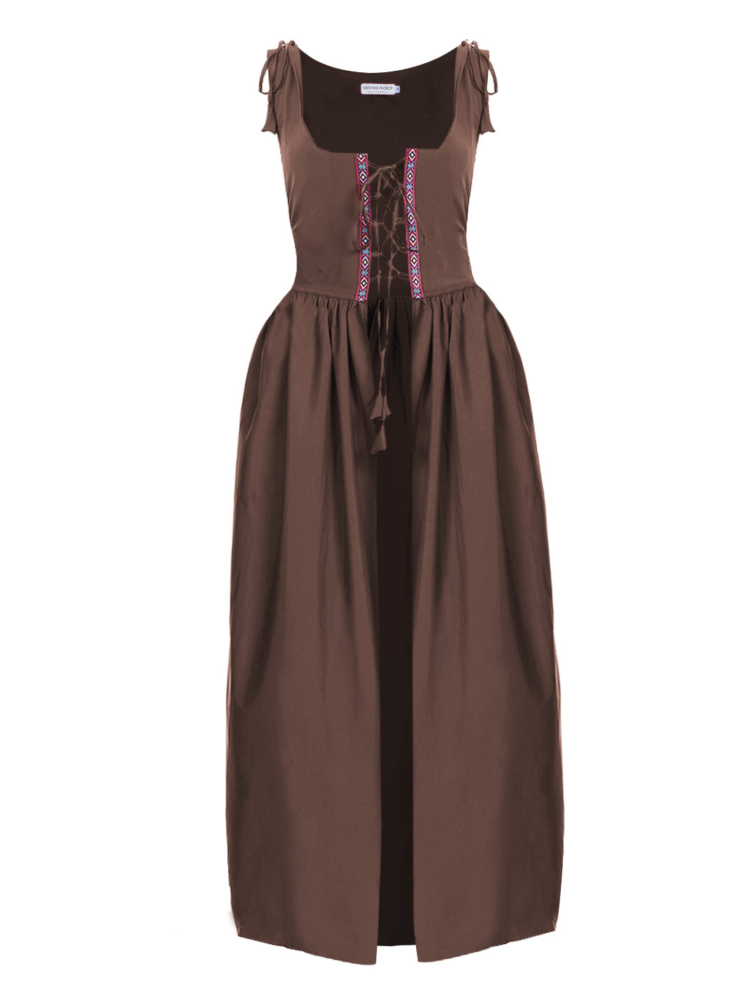 Vestido medieval irlandés con hombros descubiertos para mujer de Anna-Kaci
