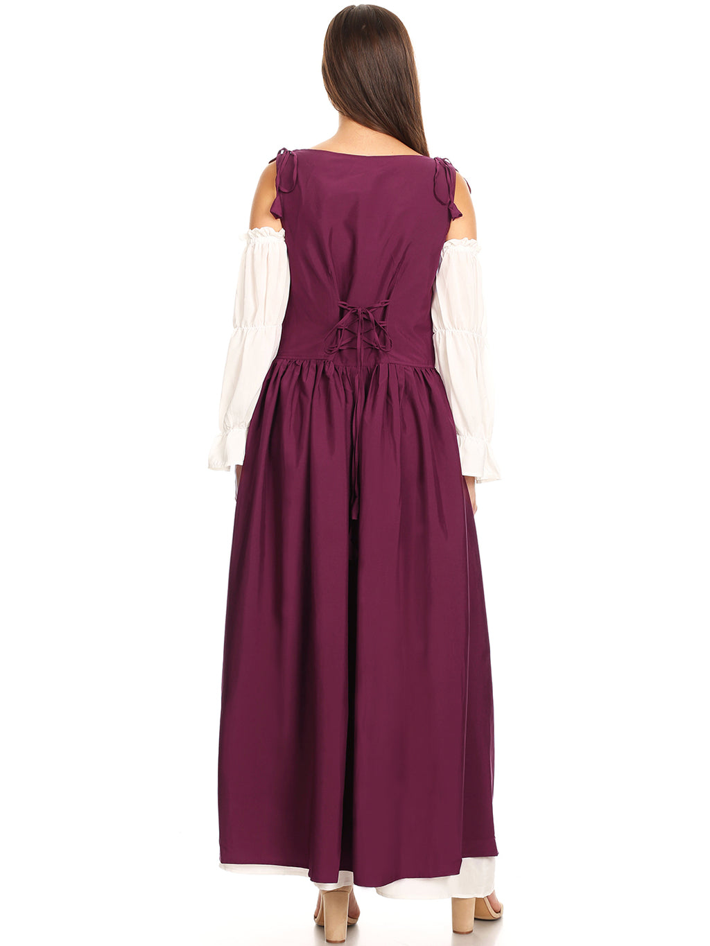 Vestido medieval irlandés con hombros descubiertos para mujer de Anna-Kaci