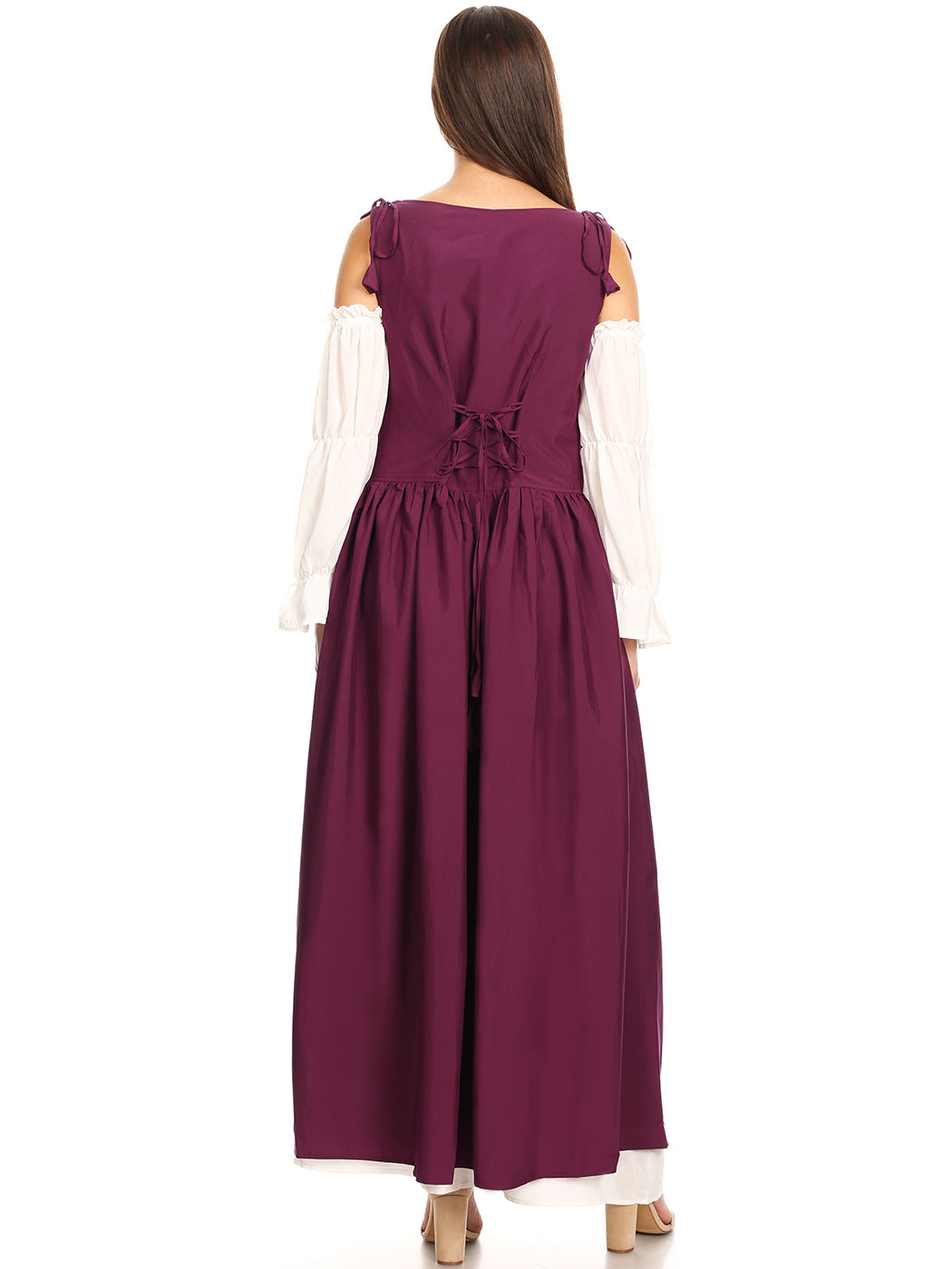 Vestido medieval irlandés con hombros descubiertos para mujer de Anna-Kaci