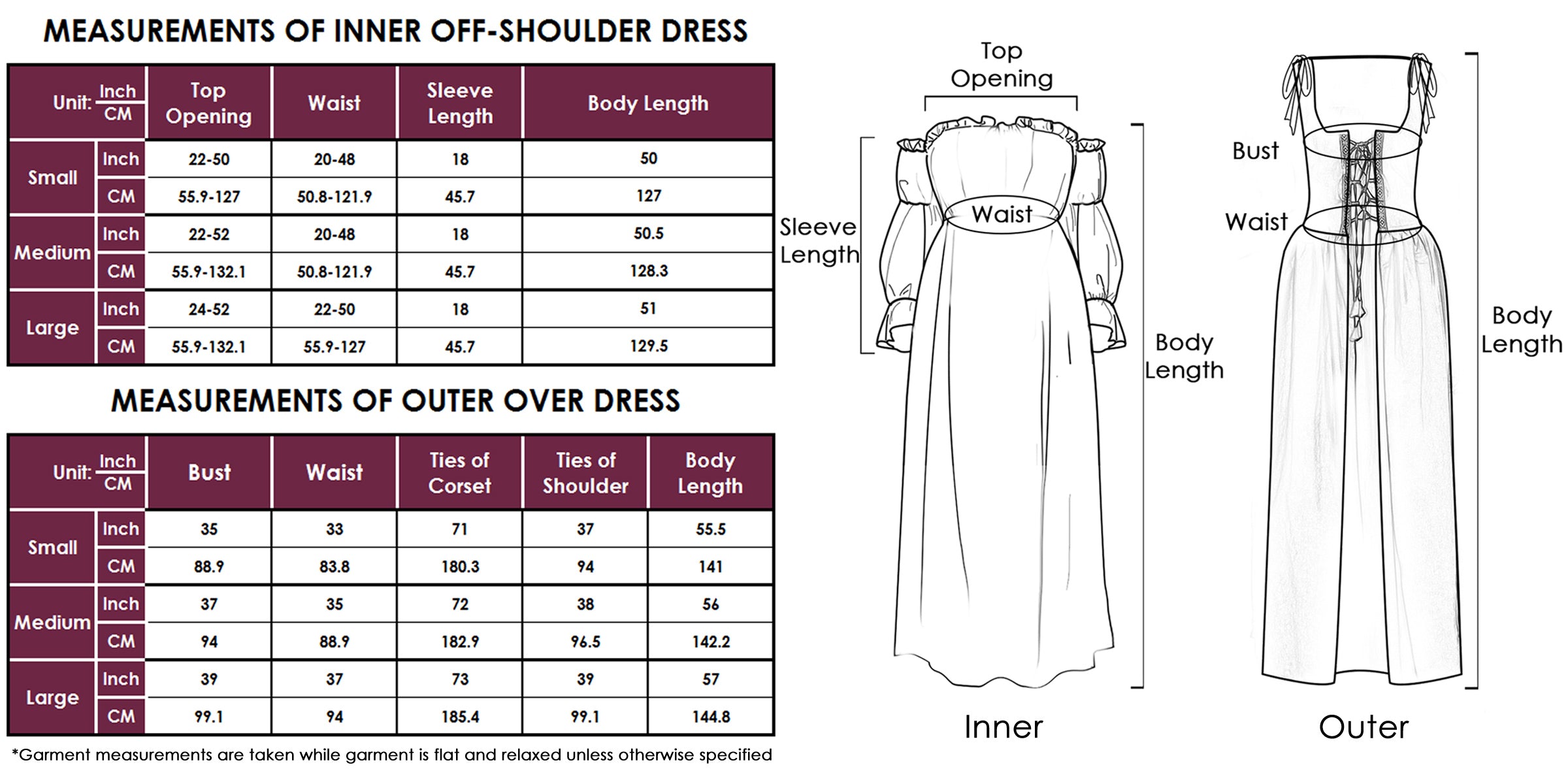 Vestido medieval irlandés con hombros descubiertos para mujer de Anna-Kaci