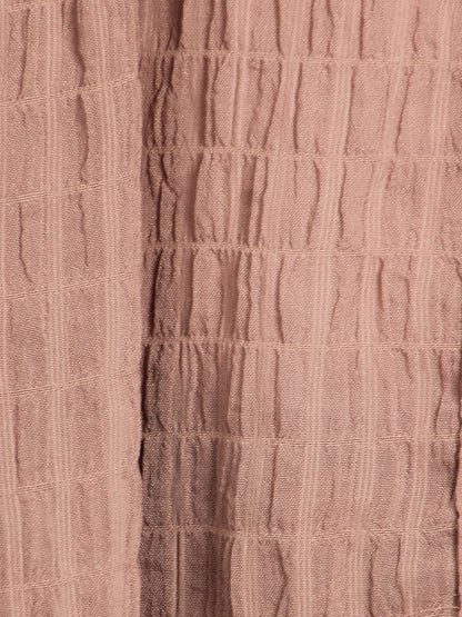 Blusa campesina de mujer con mangas acampanadas 3/4 y botones de crochet tejidos, color malva, talla pequeña