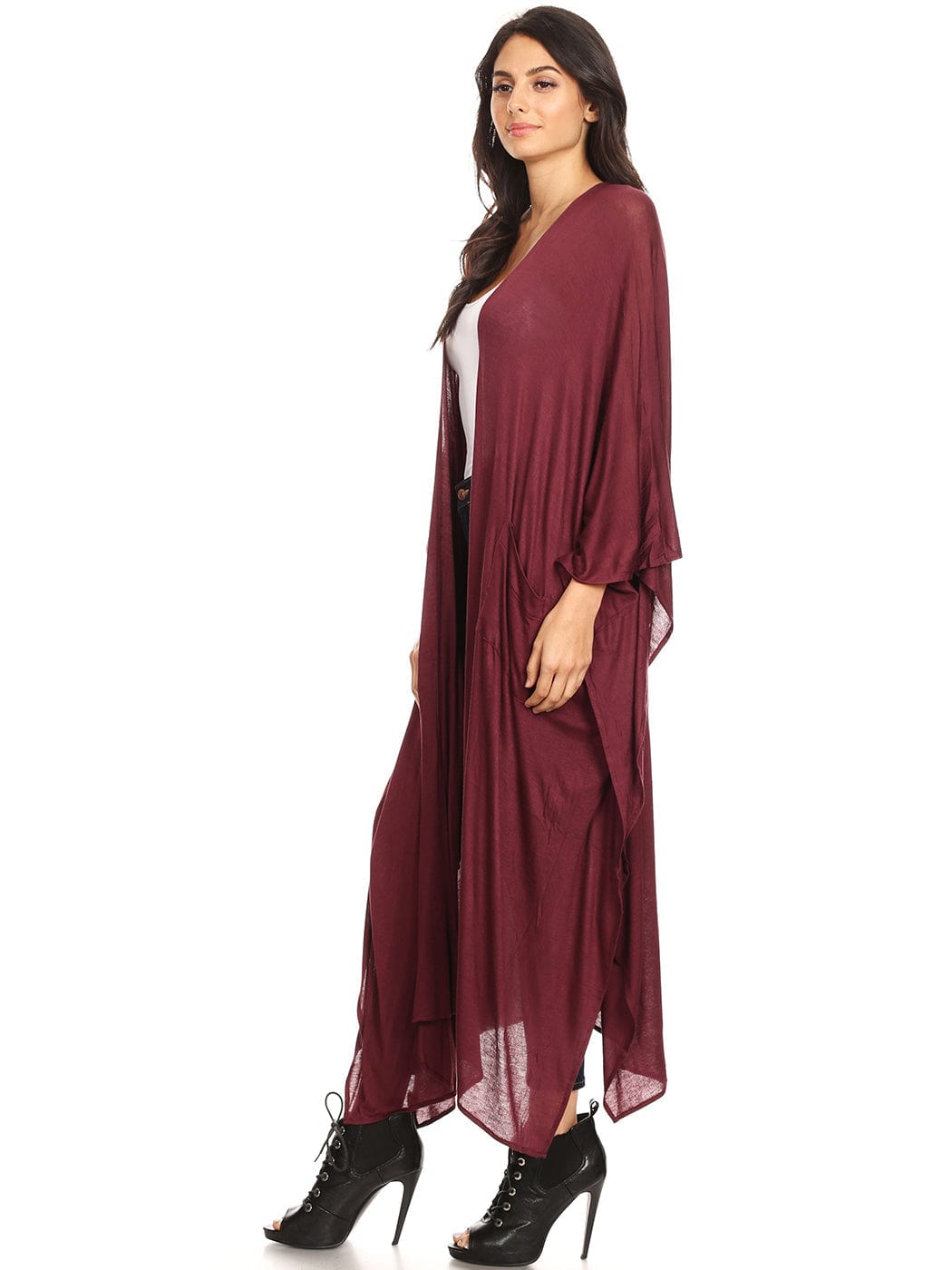 Oversized Breathable Draped Long Cardi