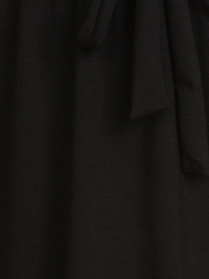 Vestido midi con abertura y mangas lisas