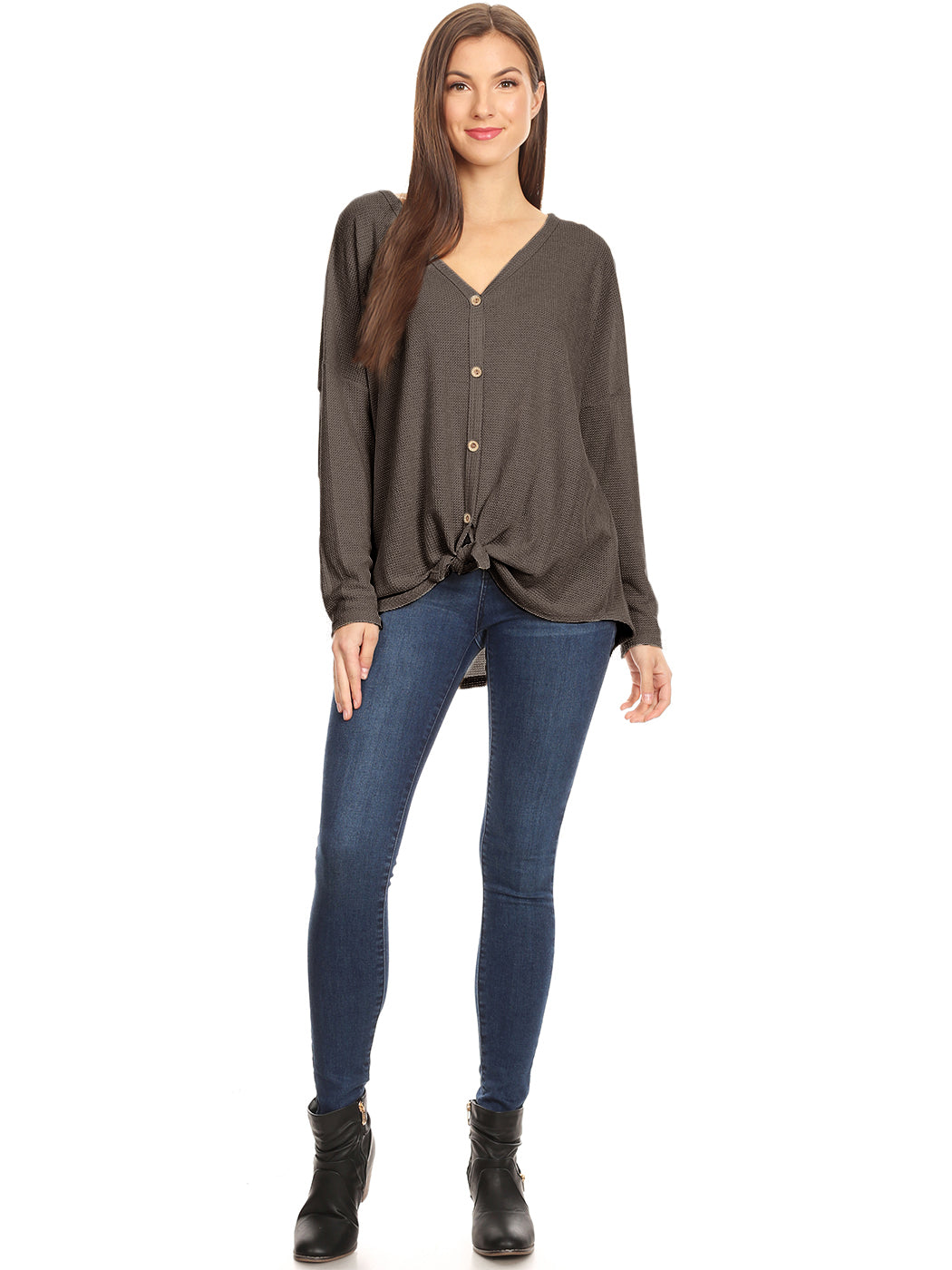 The Perfect Tie Front Thermal Top