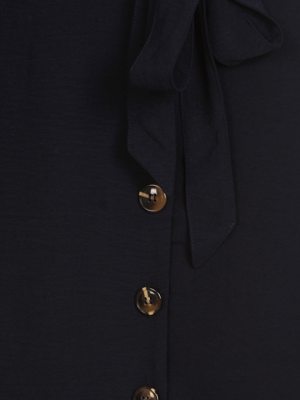 Button Front Belt-Tie Sleeve Dress