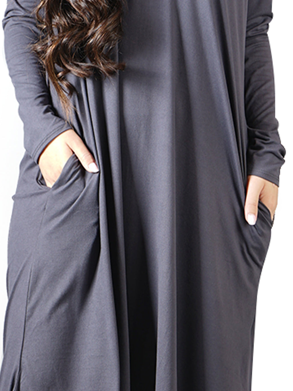 Vestido largo informal de manga larga