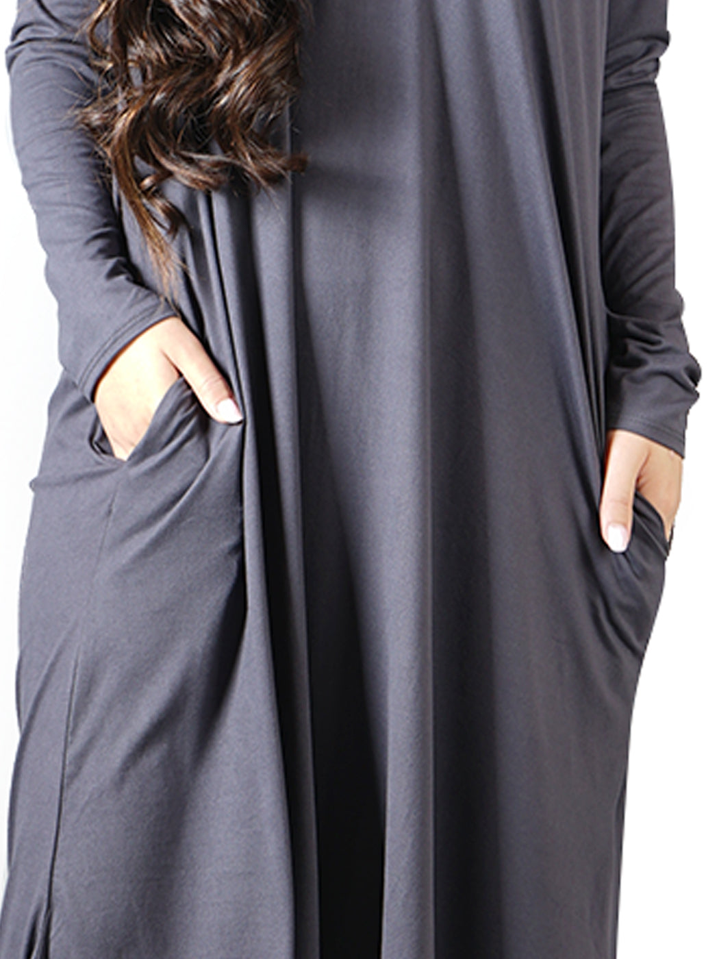 Vestido largo informal de manga larga