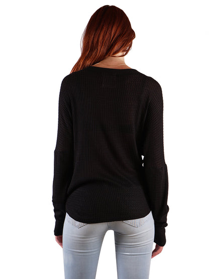 Waffle Button-Up Long Sleeve Shirt