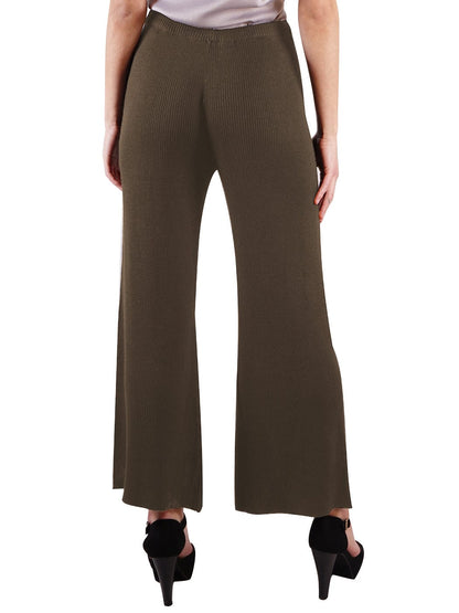 Cropped Wide Leg Pants With Drawstring Waist-Tie