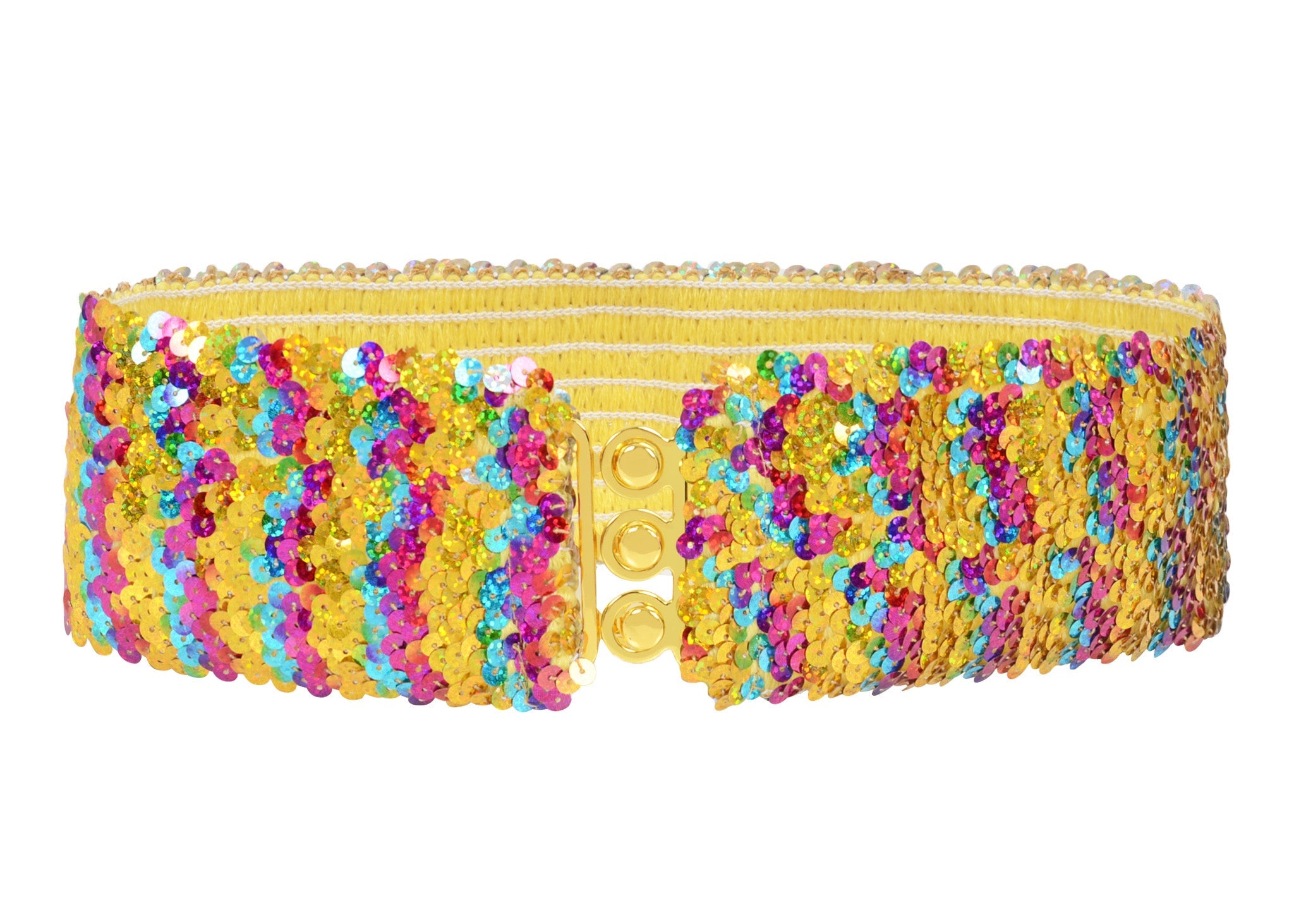 Sparkly Sequin Wide-Stretch Elastic Belt