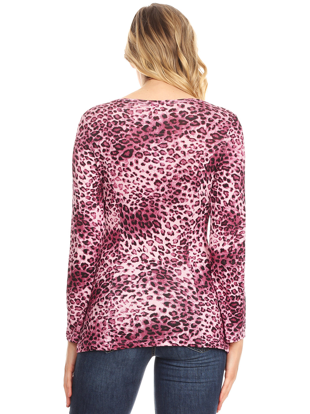 Camiseta de manga larga con estampado de leopardo