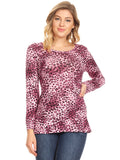 Camiseta de manga larga con estampado de leopardo