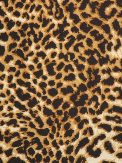 Camiseta sin mangas con cuello en V y estampado de leopardo