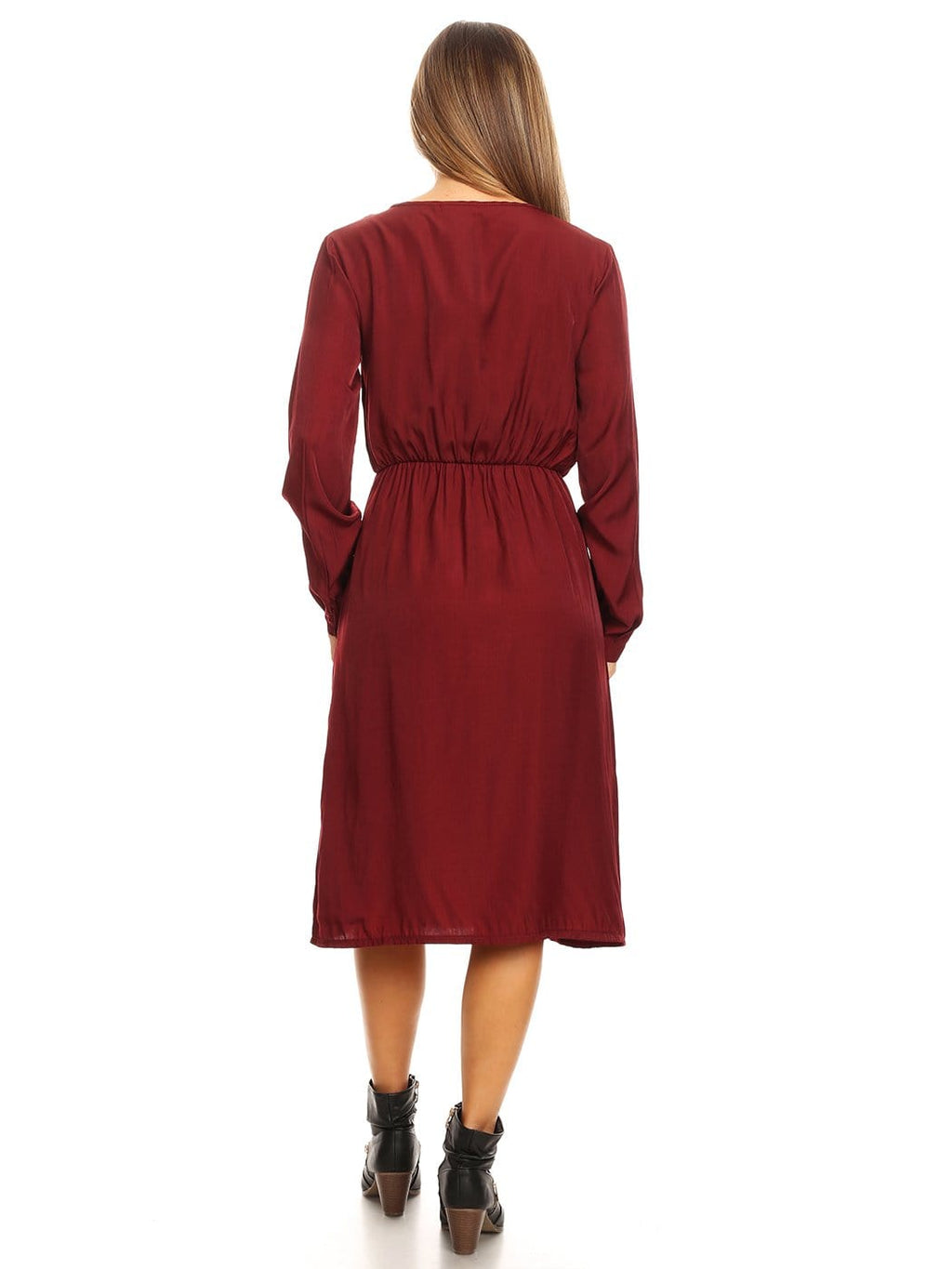 Vestido abotonado de manga larga